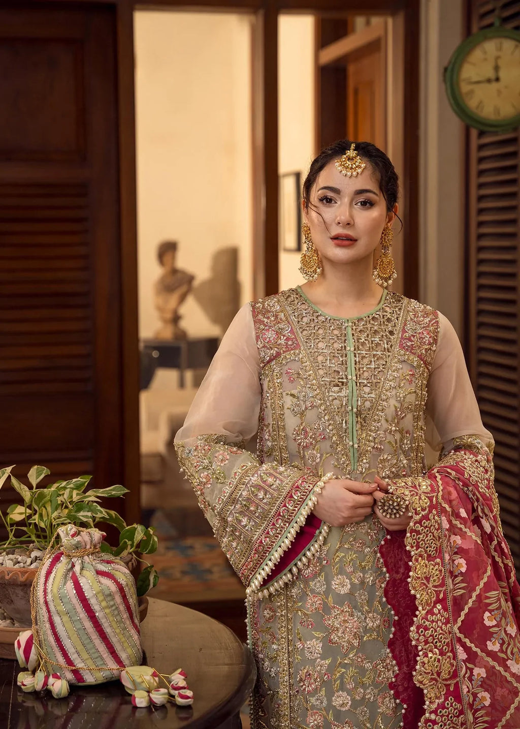 Crimson Aik Jhalak ARTISANAL ANECDOTES Organza 3 Piece Dress