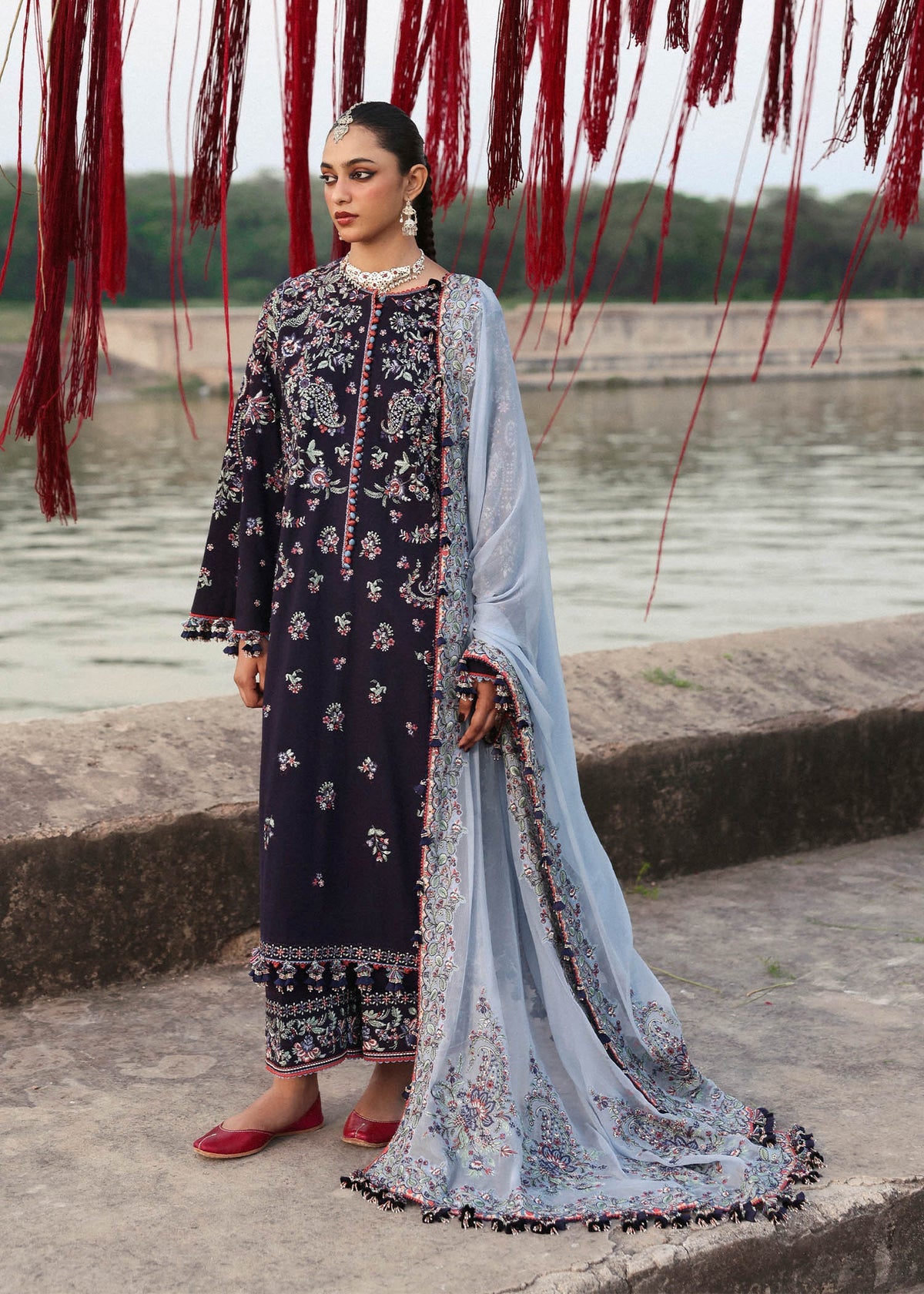 Hussain Rehar Inspired Embroidered & Embellished 3pc