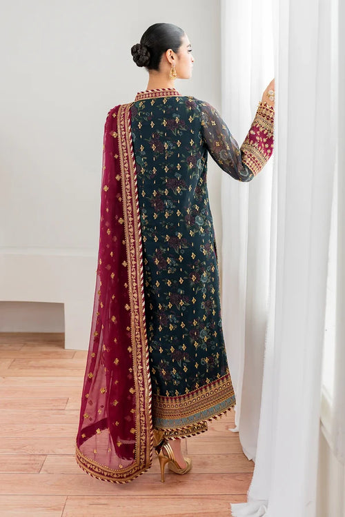 Baroque Embroidered & Digital Print 3 Piece Dress