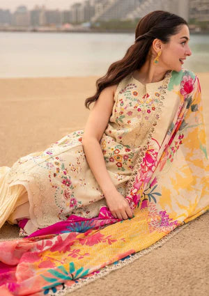 Faiza Saqlain Lawn Luxury Embroidered 3 Piece Dress