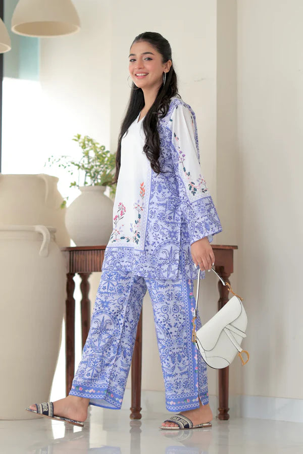 Original Stitched Factory Leftover Dhaga Digital Print Co Ord 2 Piece with Tags