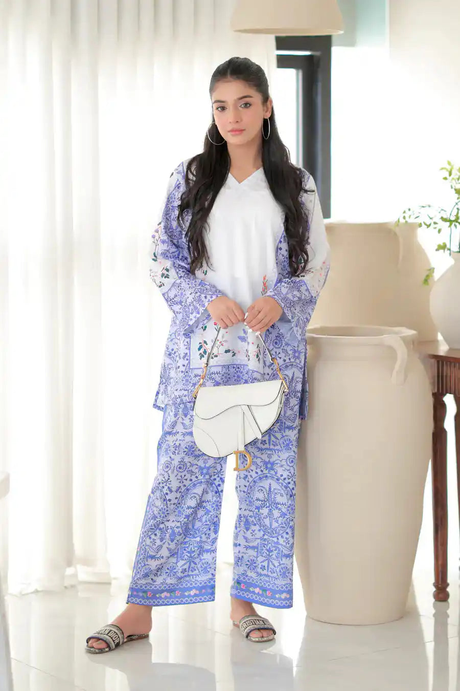 Original Stitched Factory Leftover Dhaga Digital Print Co Ord 2 Piece with Tags