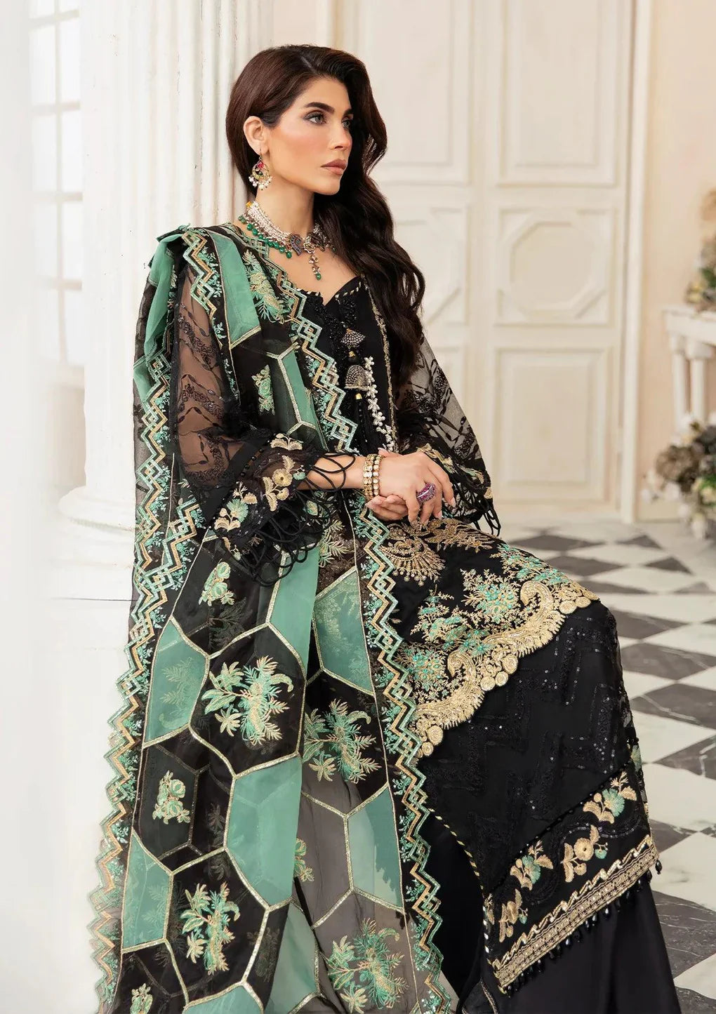 Elaf ZARTAAJ Raw Silk & Organza 3 Piece Dress