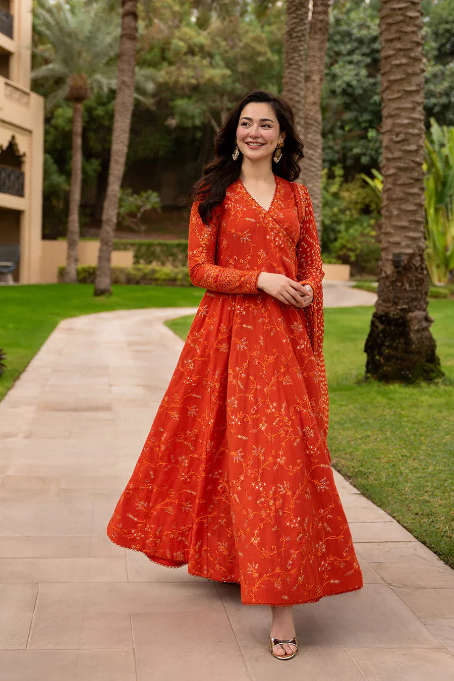 Faiza Saqlain Frock Lawn Embroidered Luxury 3 Piece Dress