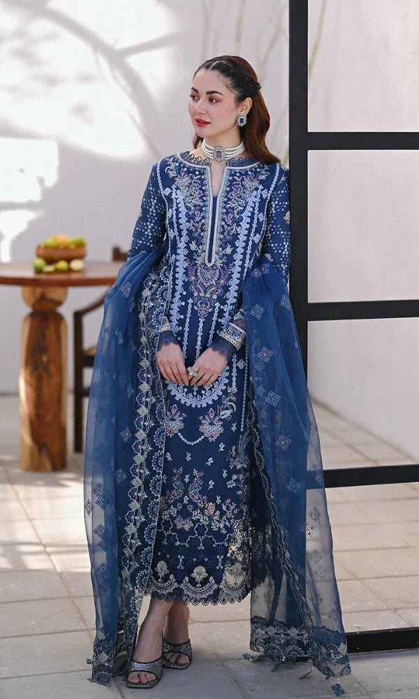 Qalamkar Inspired KIRAL Chikankari Luxury Embroidered Lawn 3 Piece - STITCHED M