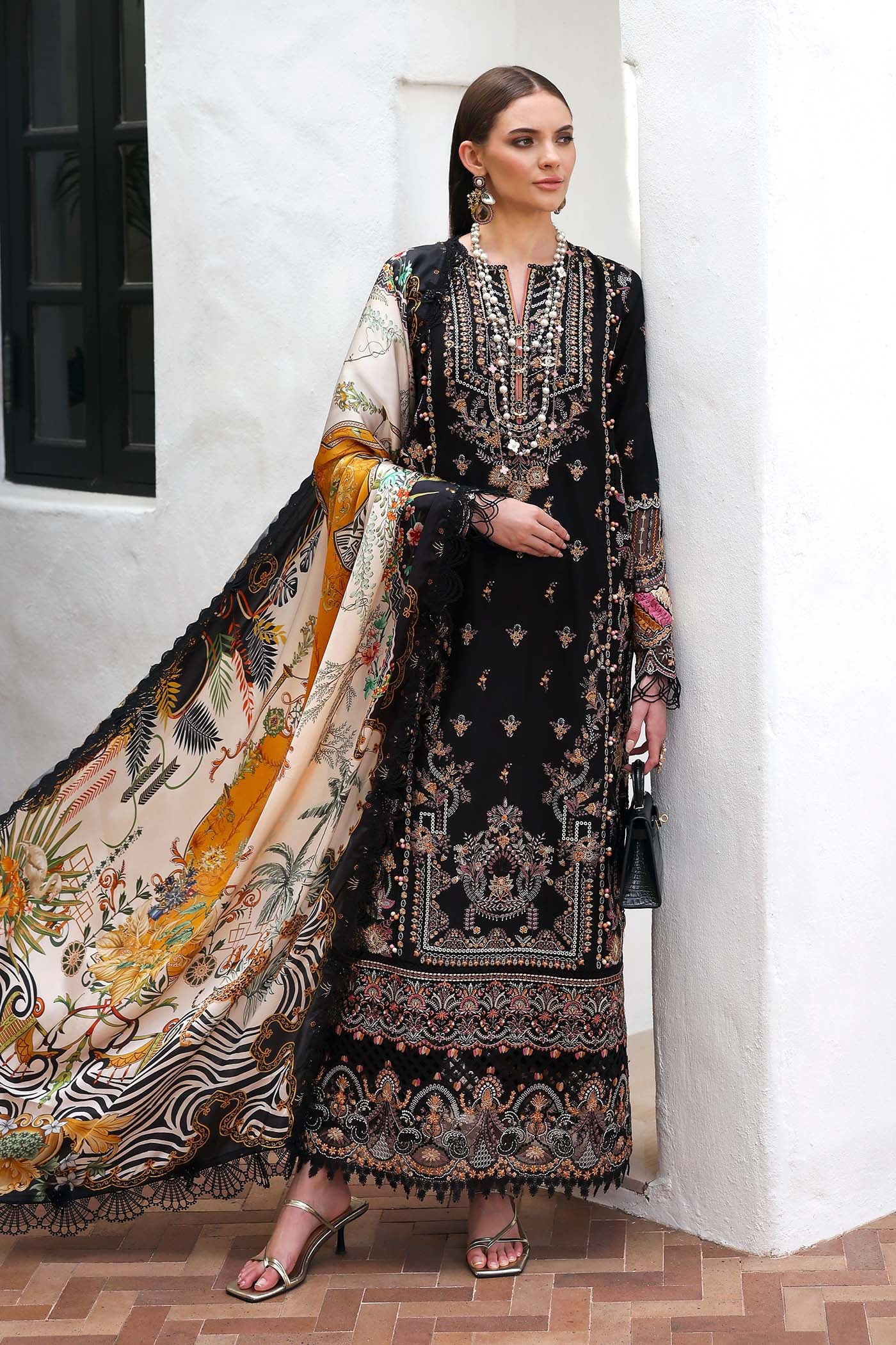 Kanwal Malik Inspired Luxury Lawn Embroidered 3 Piece Dress