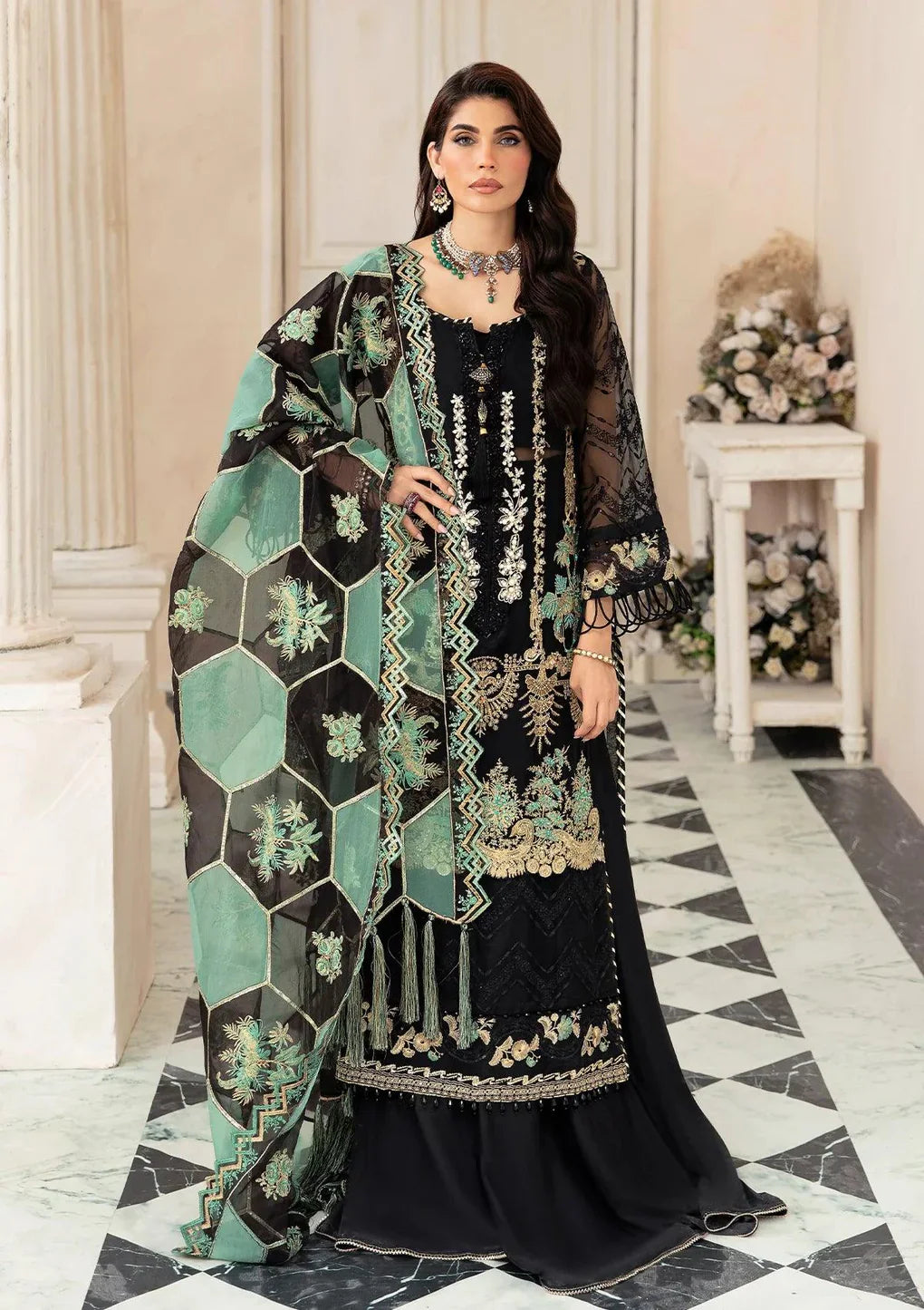 Elaf ZARTAAJ Raw Silk & Organza 3 Piece Dress