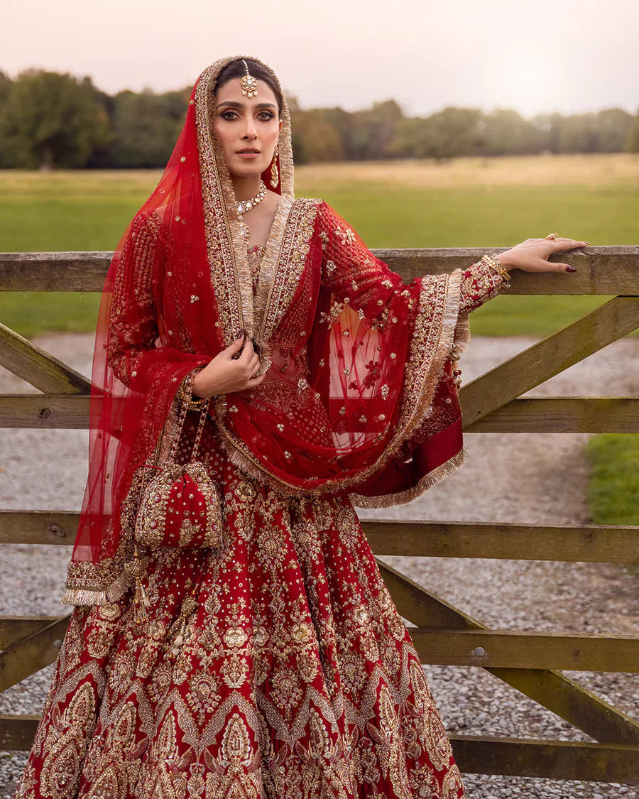 Faiza Saqlain Raw Silk Hand Embellished & Embrodiered Maxi