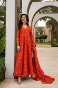 Faiza Saqlain Frock Lawn Embroidered Luxury 3 Piece Dress
