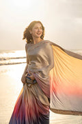 Faiza Saqlain Silk Digital Print & Embroidered Saree