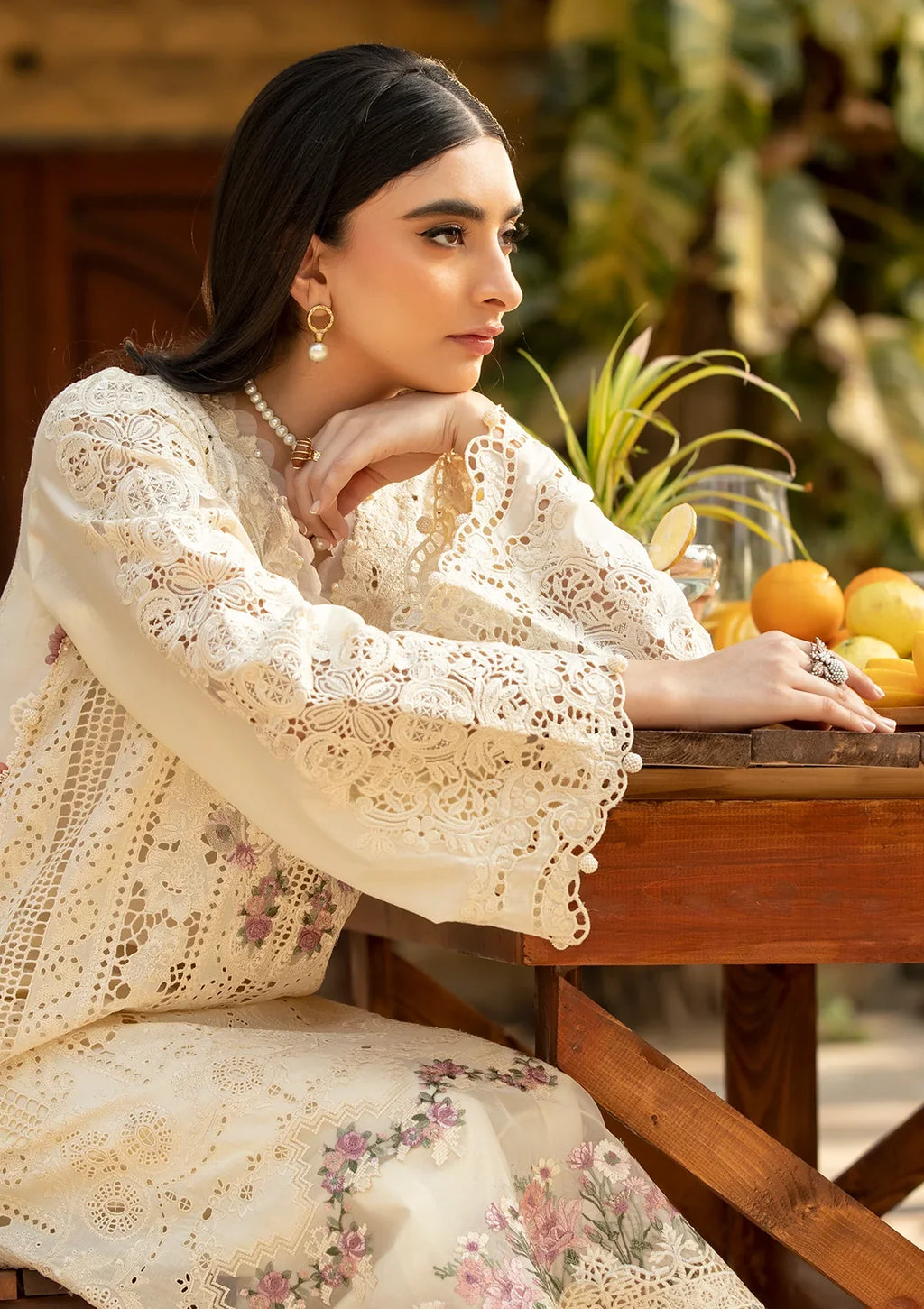 Elaf Lawn Embroidered & Printed 3 Piece Dress