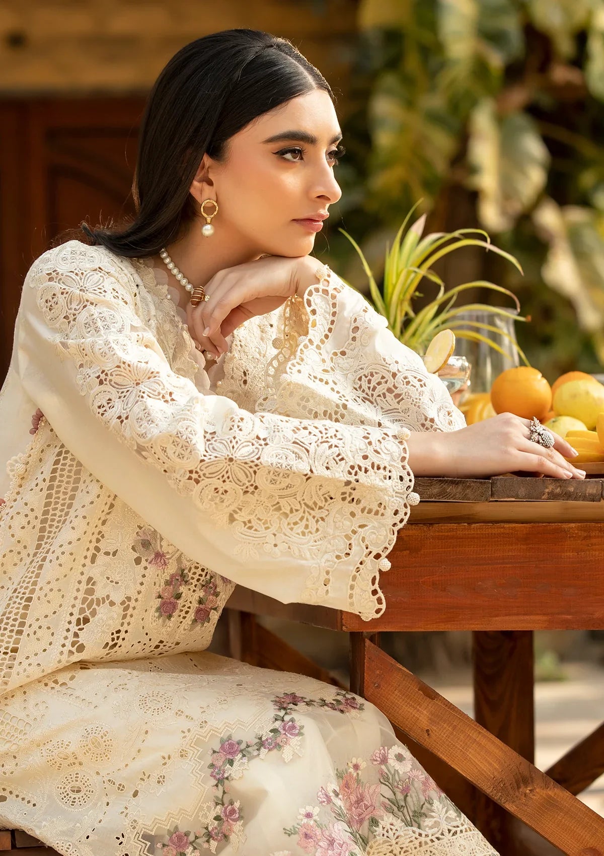 Elaf Lawn Embroidered & Printed 3 Piece Dress