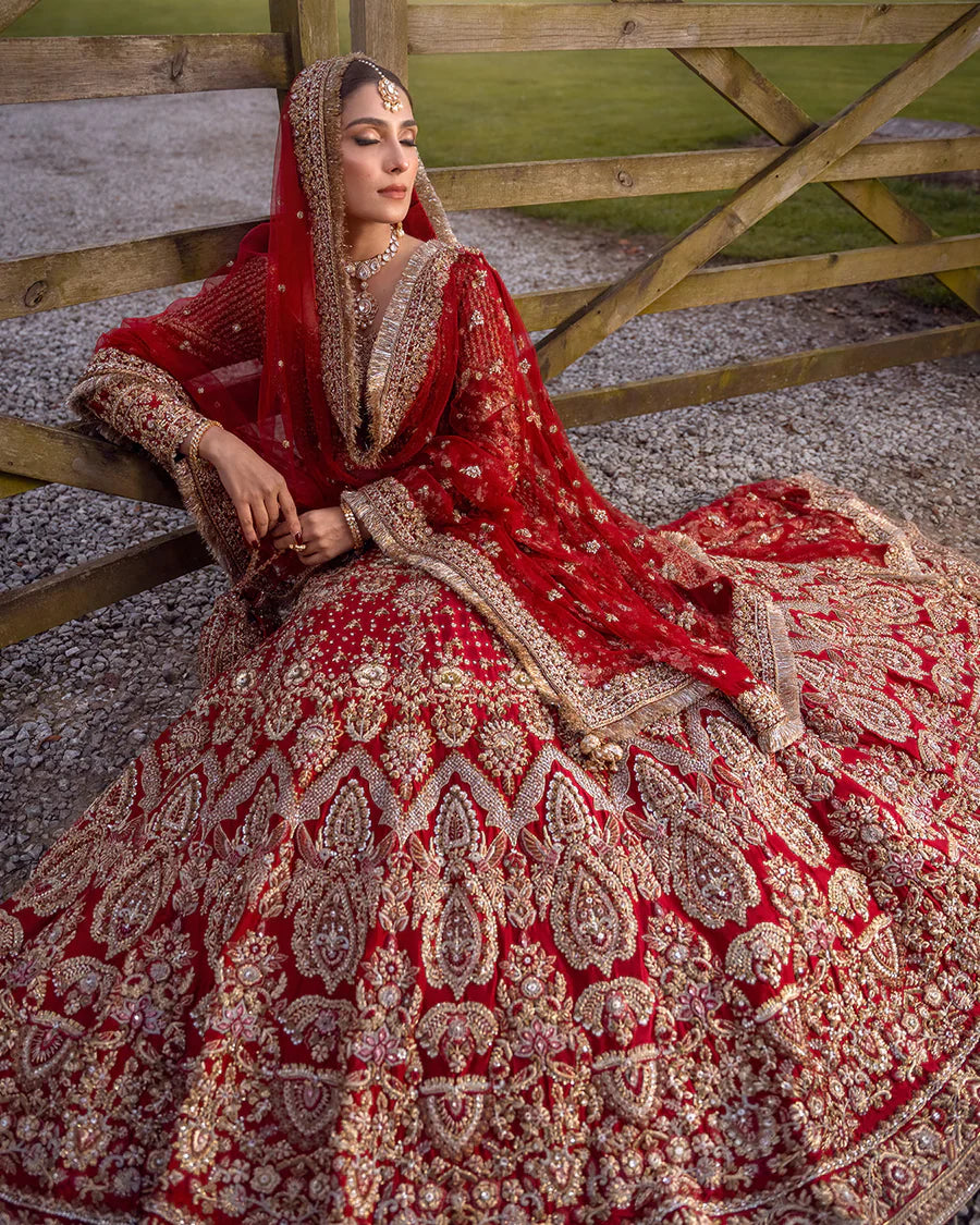 Faiza Saqlain Raw Silk Hand Embellished & Embrodiered Maxi