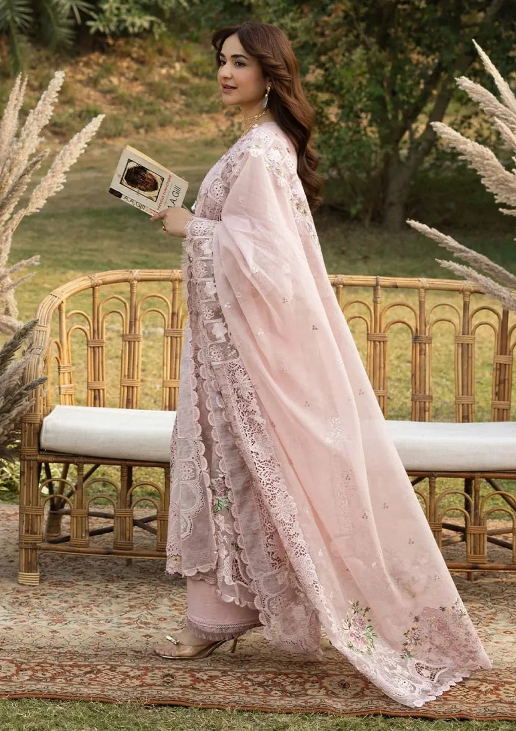 Elaf Lawn Luxury Embroidered 3 Piece Dress