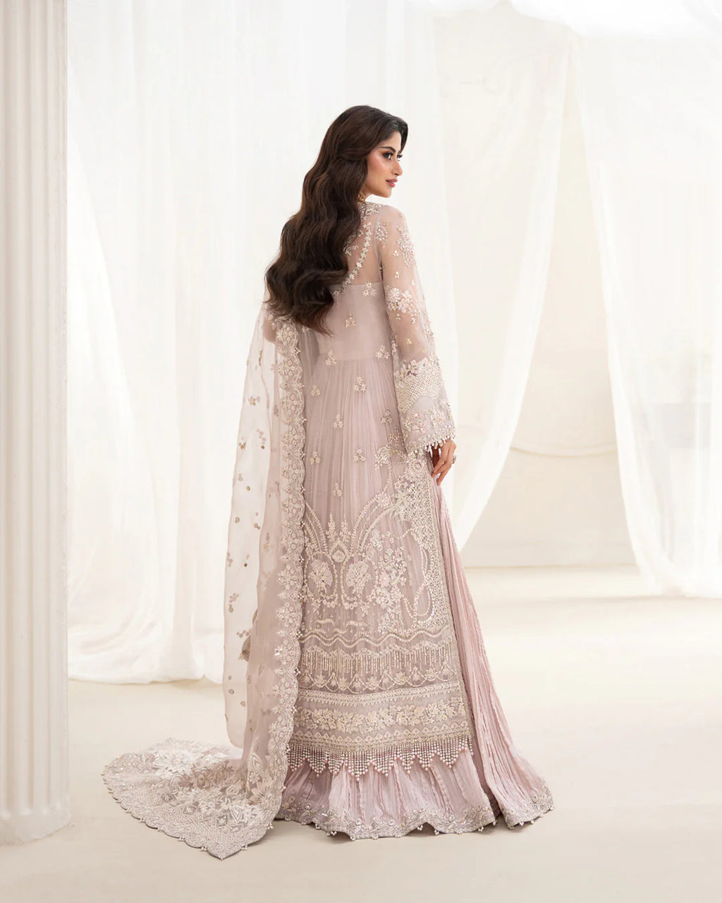 Faiza Saqlain Organza Hand Embellished & Embrodiered 3 Piece Dress