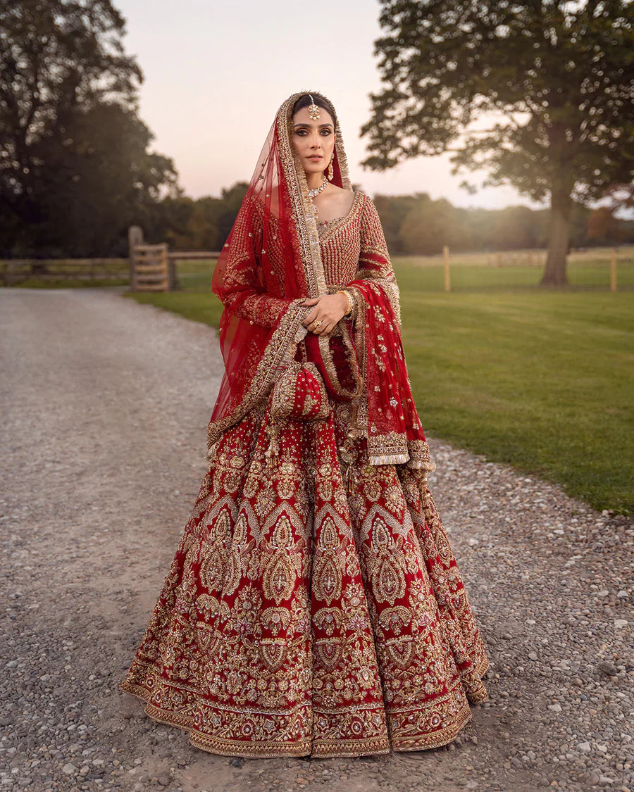 Faiza Saqlain Raw Silk Hand Embellished & Embrodiered Maxi