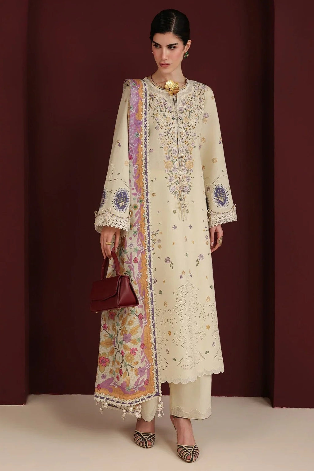 Jazmin Lawn Luxury Embroidered 3 Piece Dress