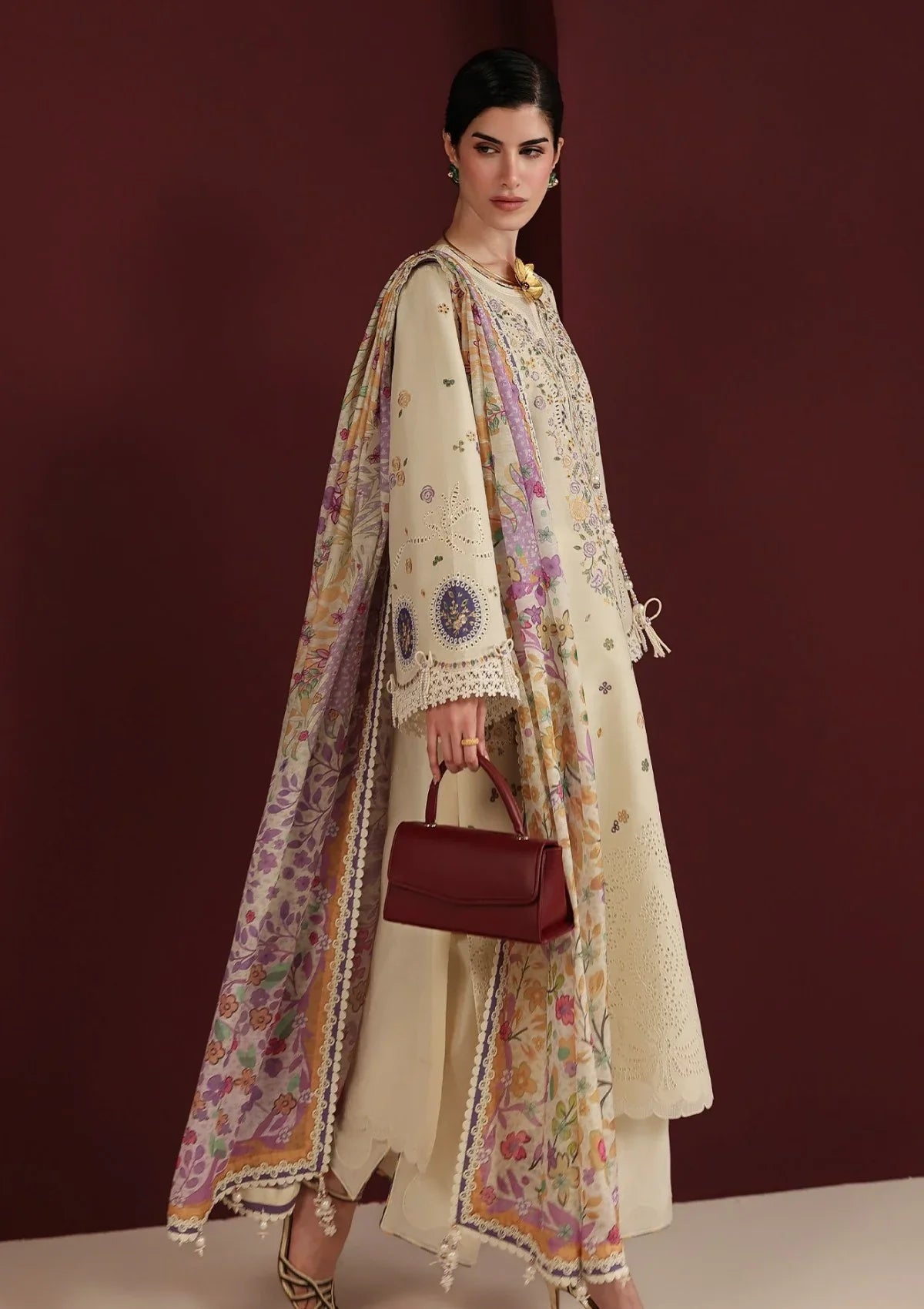 Jazmin Lawn Luxury Embroidered 3 Piece Dress