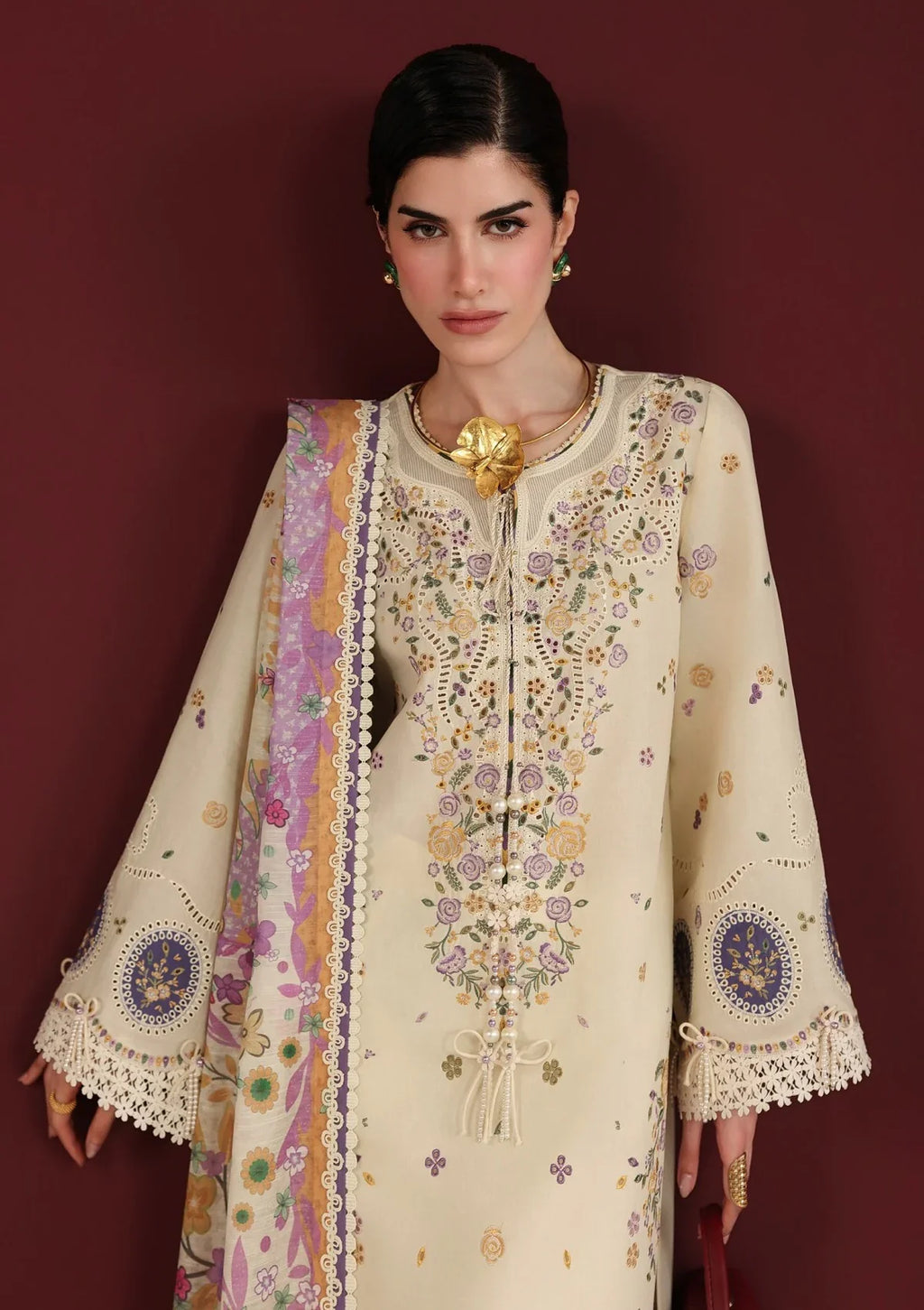 Jazmin Lawn Luxury Embroidered 3 Piece Dress