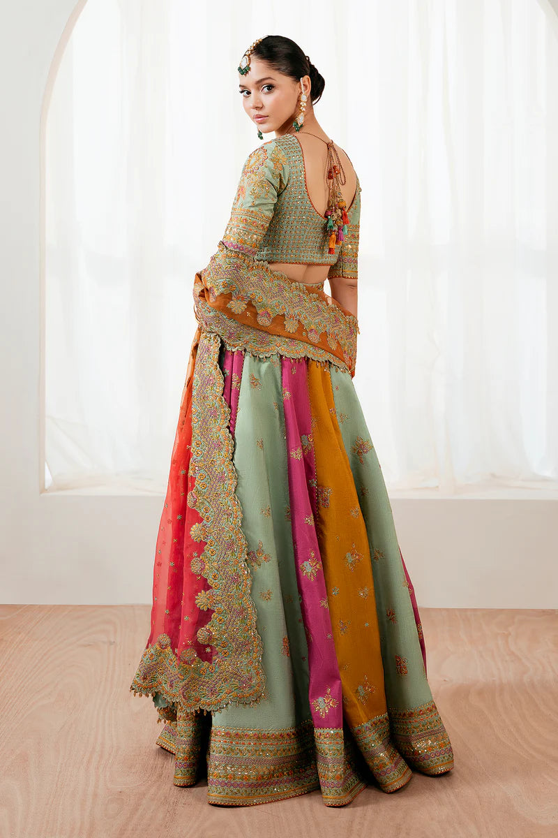 Baroque Silk Embroidered Lehenga Choli with Free Purse