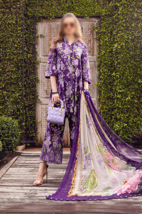 MariaB Inspired Chikankari Lawn Digital Print 3Pc Dress