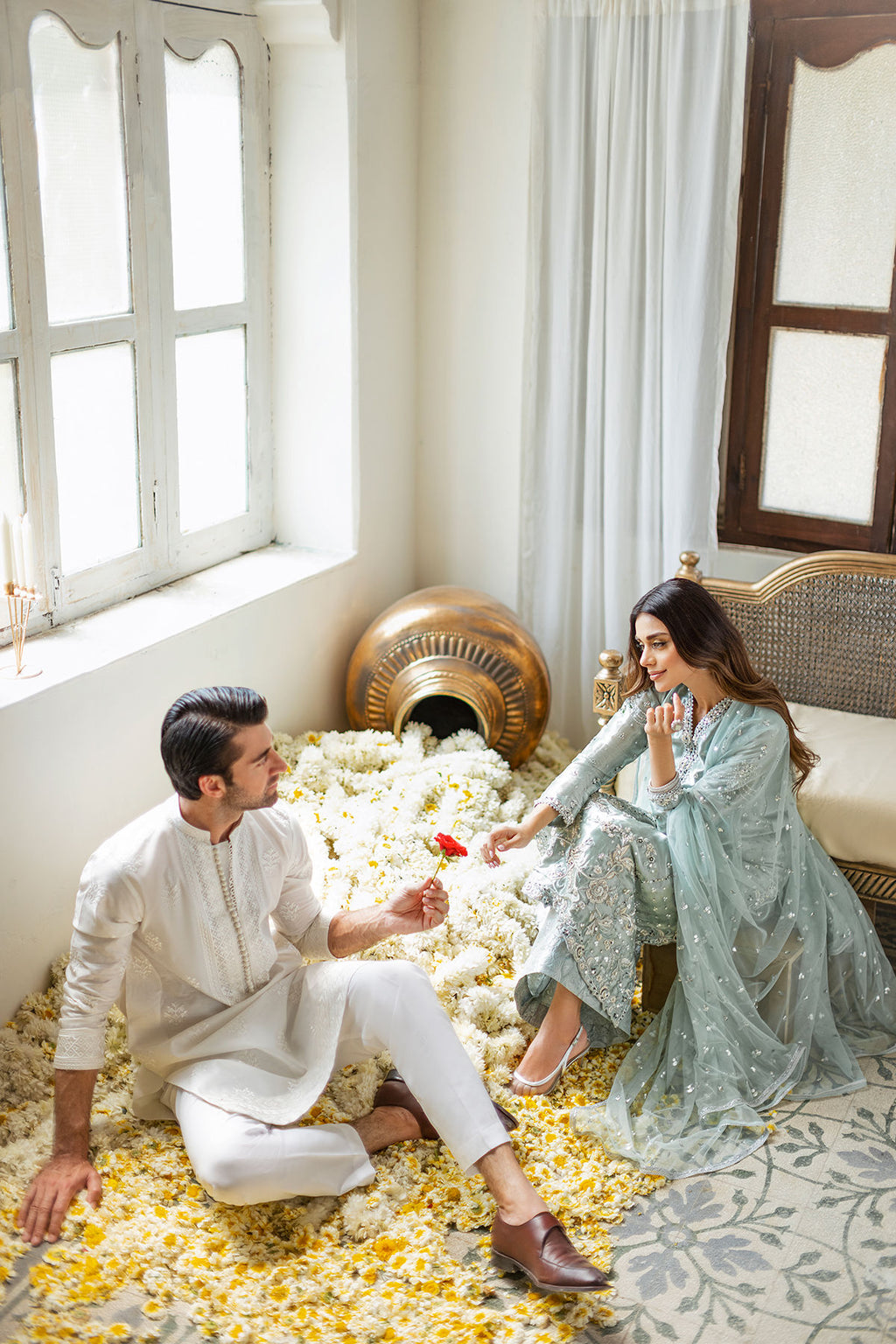 Annus Abrar Pure Sheesha Silk Hand Made Adda Work & Hand Embroidered 3 Piece Dress