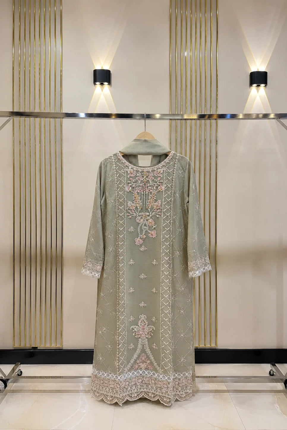 18 Designs Stitched Agha Noor Hand Embellished & Embroidered 2 Piece Dress