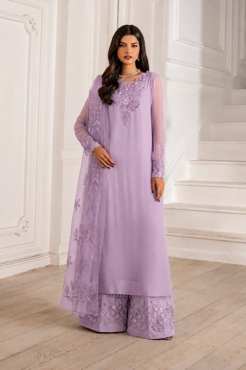 Iznik inspired Hand Embellished & Embroidered 3 Piece Dress