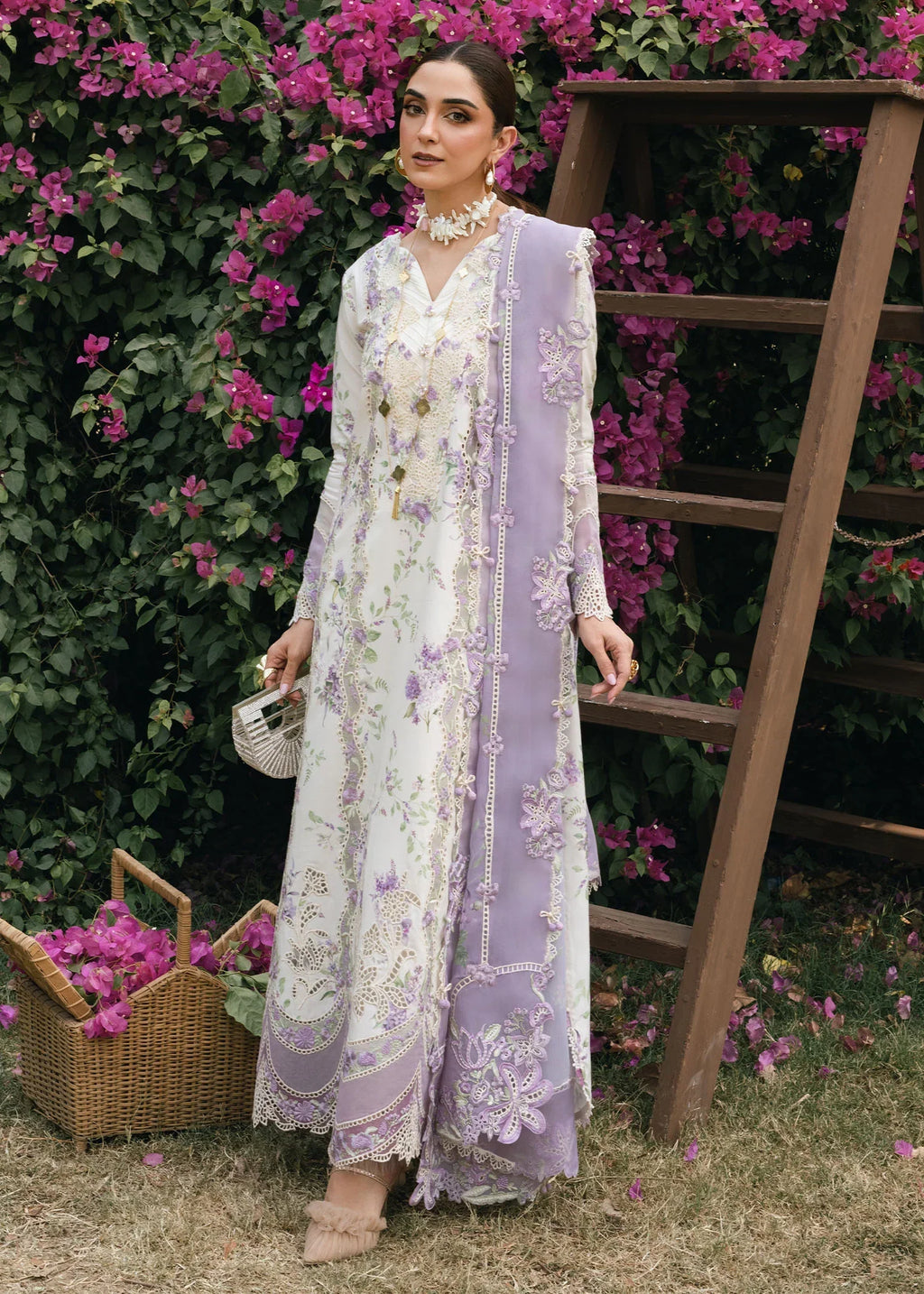 Crimson Inspired Lawn Chikankari Digital Print & Embroidered Luxury 3 Piece Dress