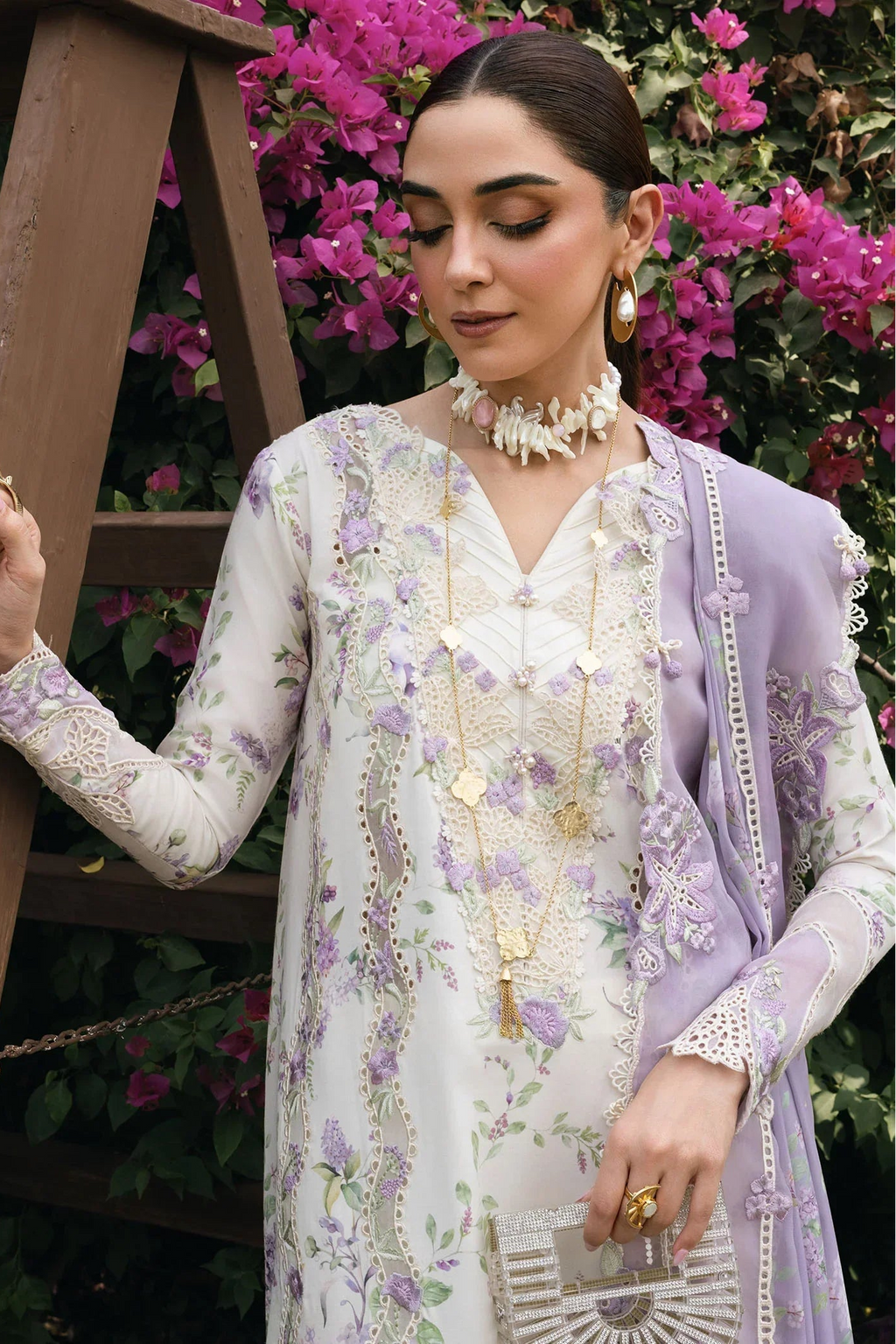 Crimson Inspired Lawn Chikankari Digital Print & Embroidered Luxury 3 Piece Dress