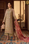 Crimson Aik Jhalak ARTISANAL ANECDOTES Organza 3 Piece Dress