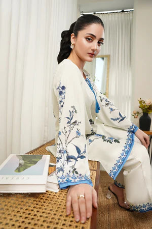 Original Factory Leftover Dhaga Digital Print Co Ord 2 Piece - Stitched Amelia