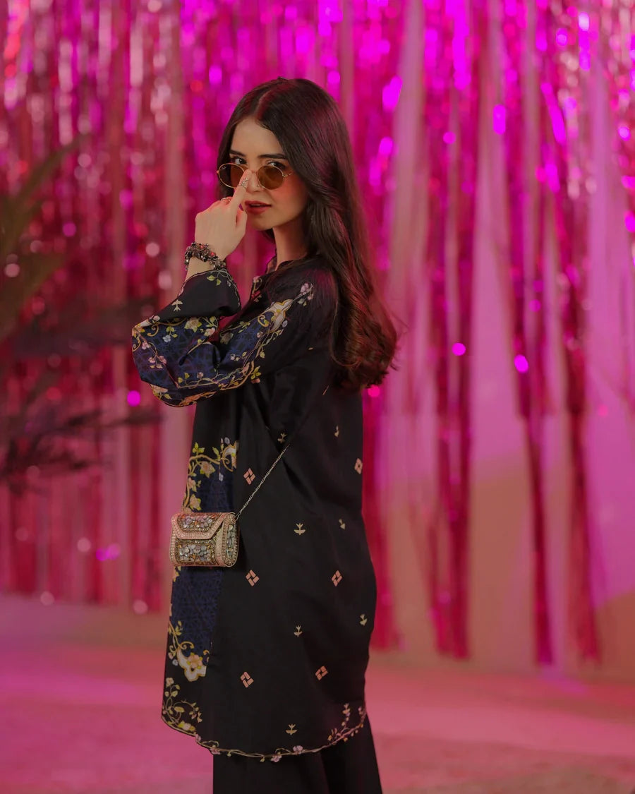 Stitched Original Factory Leftover Dhaga Digital Print Co Ord 2 Piece Drip