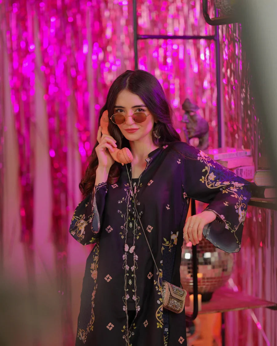 Stitched Original Factory Leftover Dhaga Digital Print Co Ord 2 Piece Drip