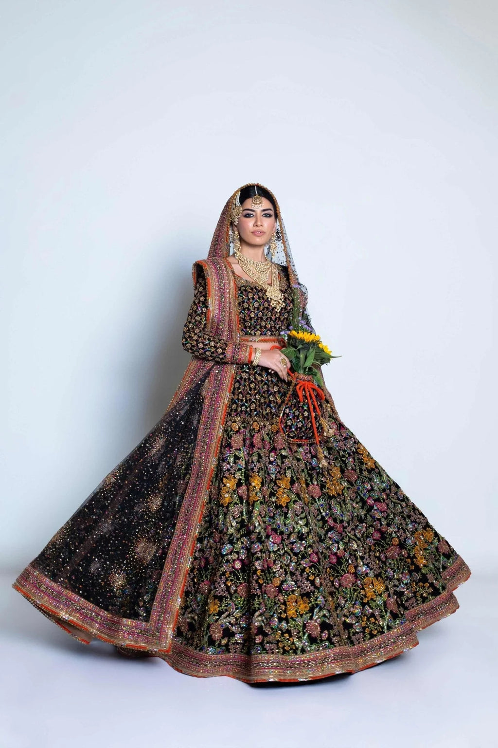 Fahad Hussayn NAUSHAYZ Raw silk Heavy Embroidered & Hand Embellished Maxi