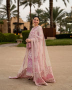 Faiza Saqlain Lawn Luxury Chikankari Embroidered & Digital Print 3 Piece Dress