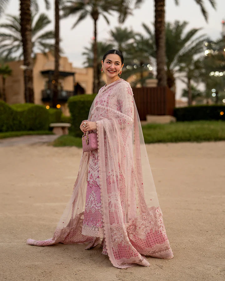 Faiza Saqlain Lawn Luxury Chikankari Embroidered & Digital Print 3 Piece Dress