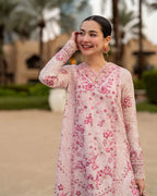 Faiza Saqlain Lawn Luxury Chikankari Embroidered & Digital Print 3 Piece Dress
