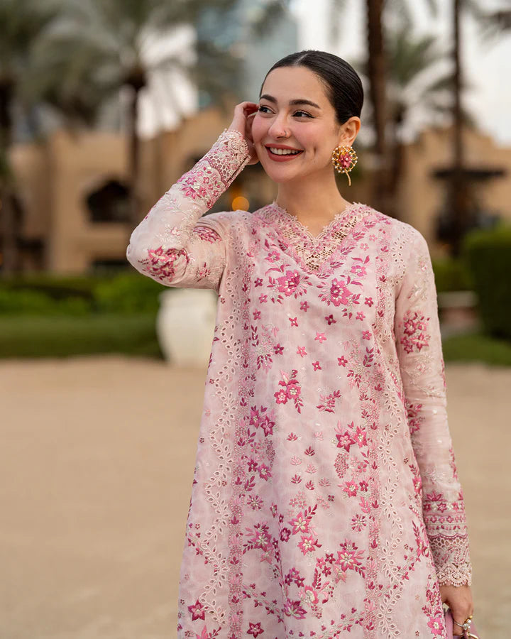 Faiza Saqlain Lawn Luxury Chikankari Embroidered & Digital Print 3 Piece Dress
