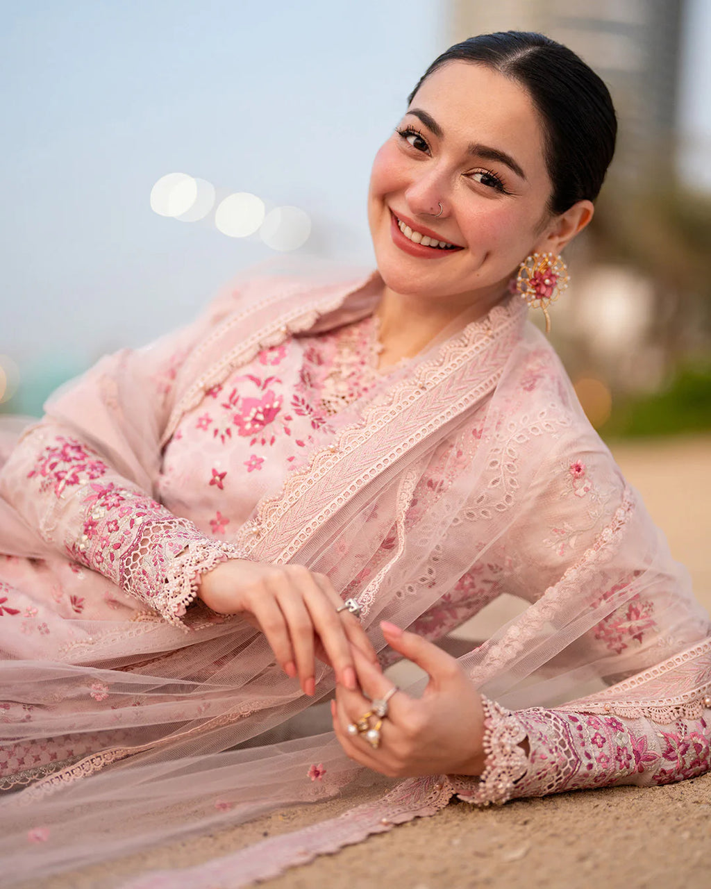 Faiza Saqlain Lawn Luxury Chikankari Embroidered & Digital Print 3 Piece Dress