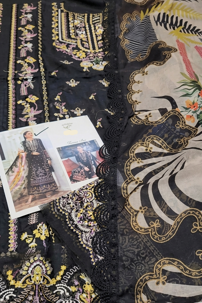 Kanwal Malik Inspired Luxury Lawn Embroidered 3 Piece Dress