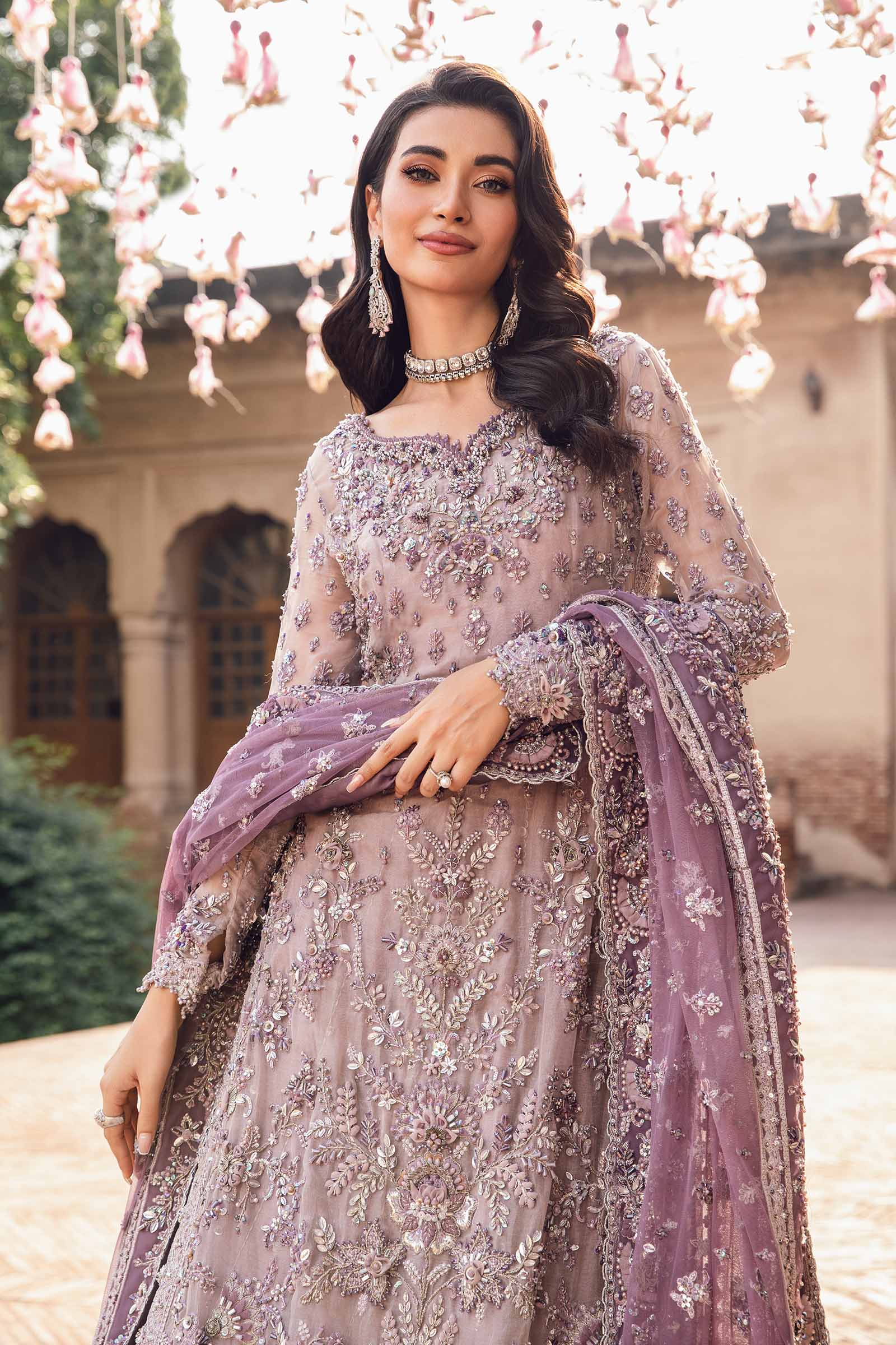 Maria B Net Hand Embellished & Embroidered 3 Piece Dress