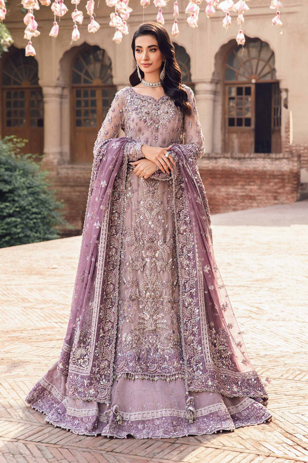 Maria B Net Hand Embellished & Embroidered 3 Piece Dress
