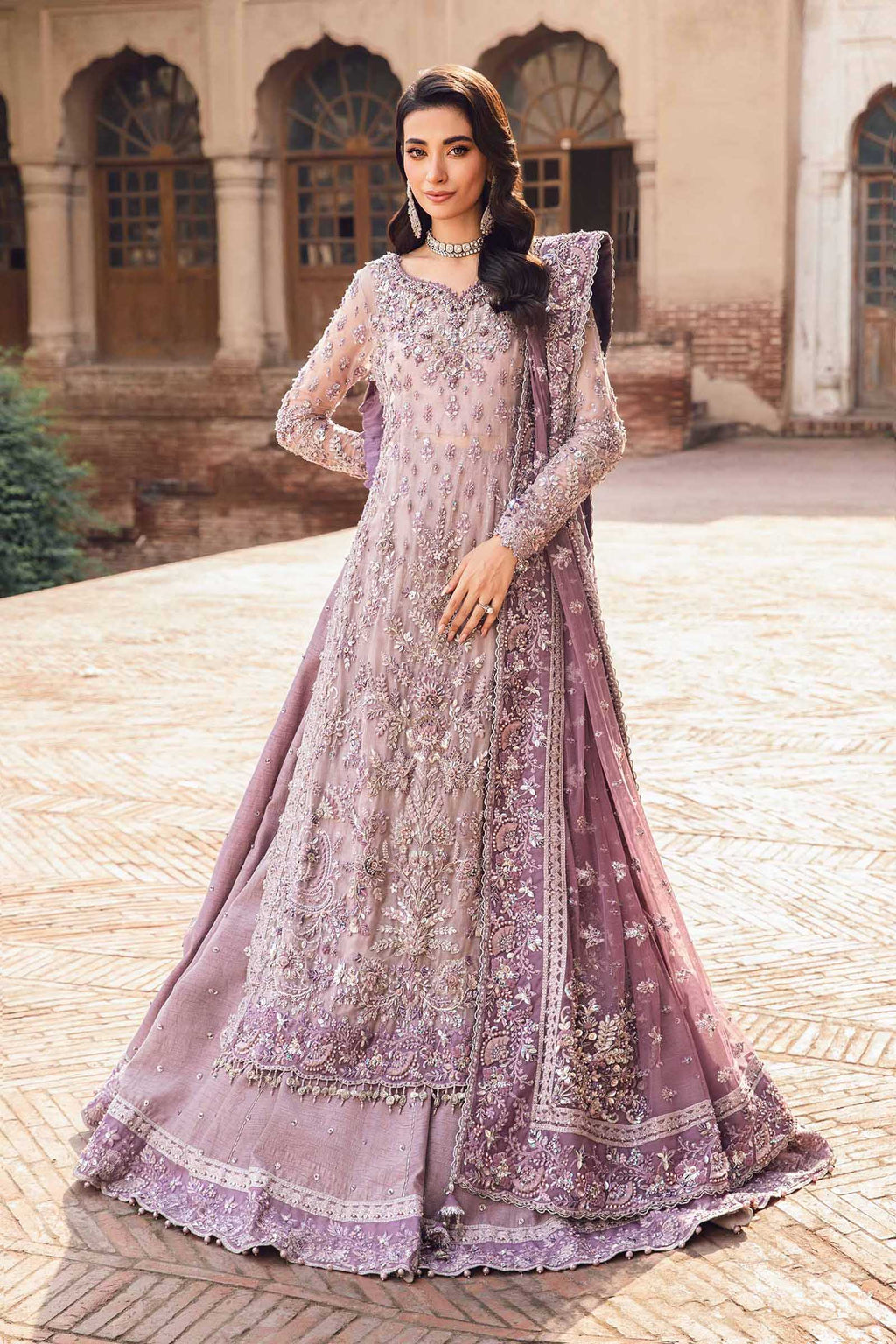 Maria B Net Hand Embellished & Embroidered 3 Piece Dress