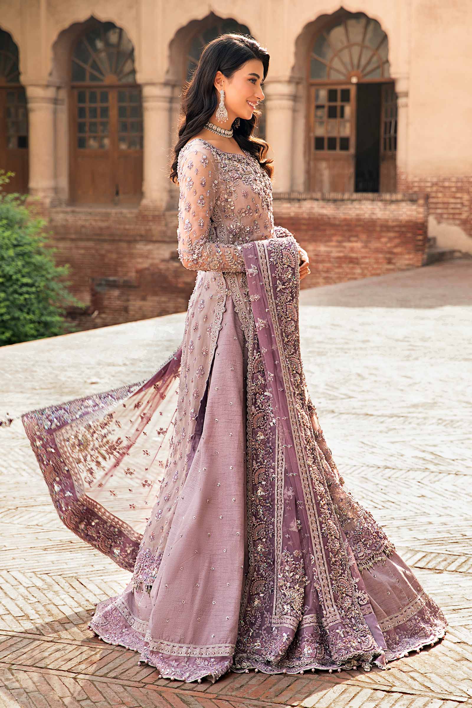 Maria B Net Hand Embellished & Embroidered 3 Piece Dress
