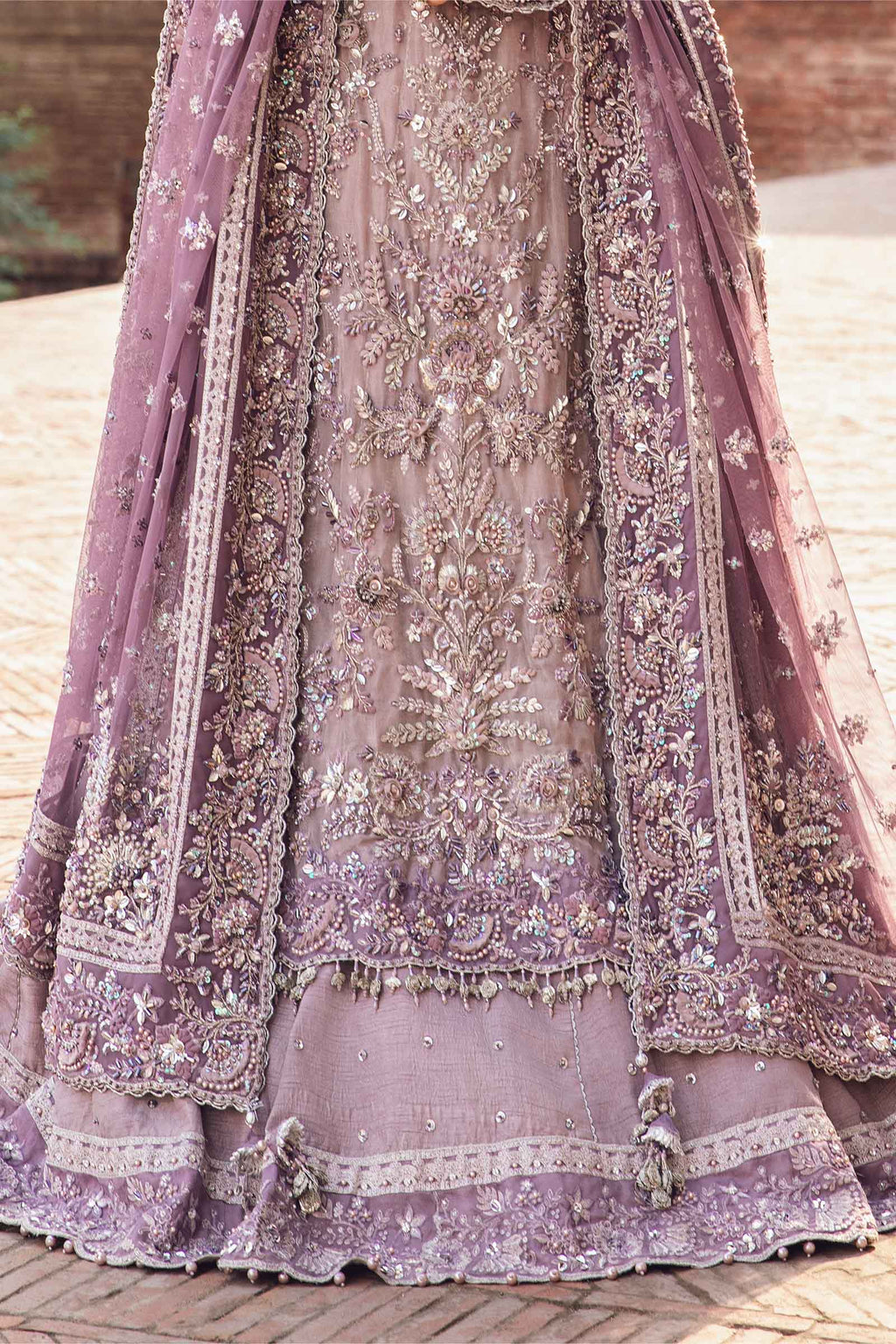 Maria B Net Hand Embellished & Embroidered 3 Piece Dress