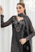 Maria B Inspired Embroidered Chiffon Net Dress 4 Piece