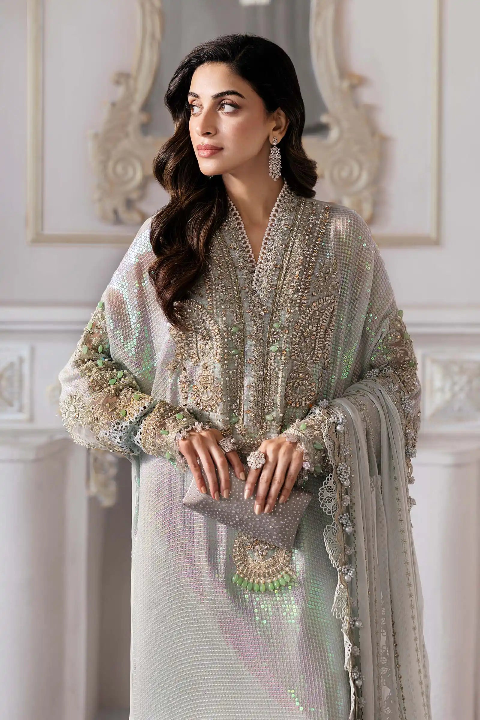 Maria B Inspired Embroidered & Hand Embellished Kaftan