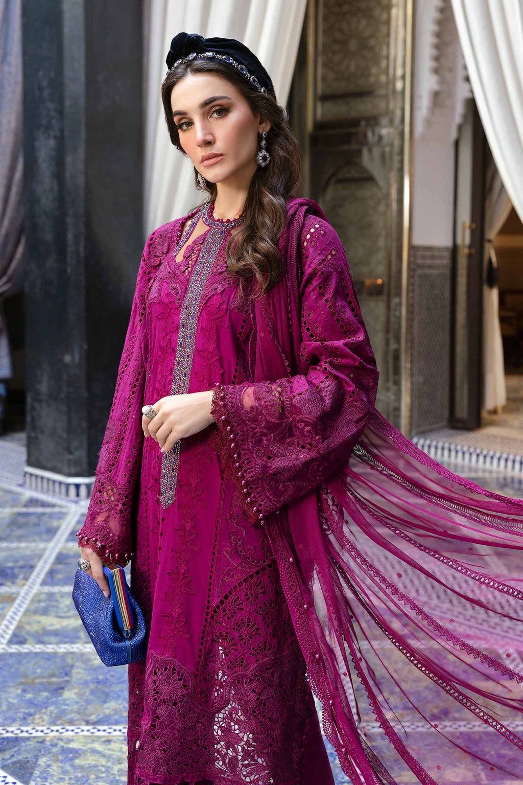 Maria B Chikankari Luxury Lawn Embroidered 3 Piece Dress