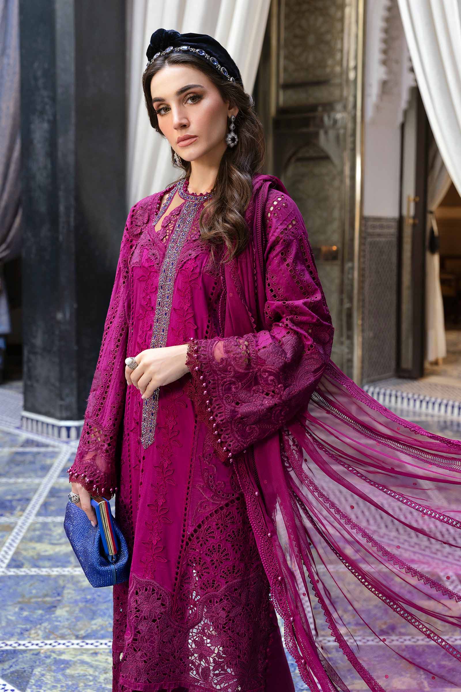 Maria B Chikankari Luxury Lawn Embroidered 3 Piece Dress